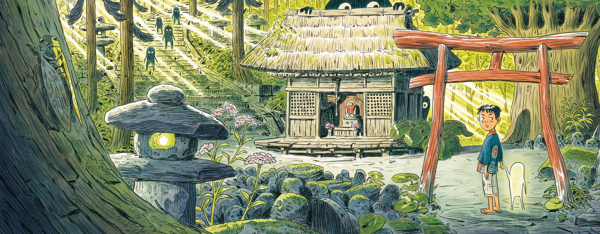 illustration of Japanese forest